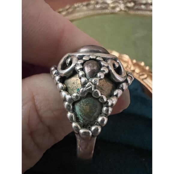 Carolyn Pollack Ring Sz 6 Sterling Brass Copper Relios Southwest Vintage Jewelry - Picture 6 of 10